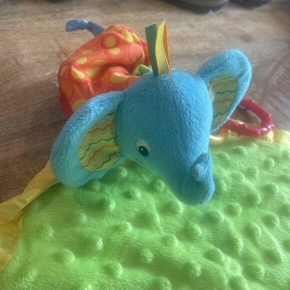 EARLY YEARS ELEPHANT Minky Dot Satin Rattle SECURITY BLANKET LOVEY crinkle hang - Picture 4 of 6
